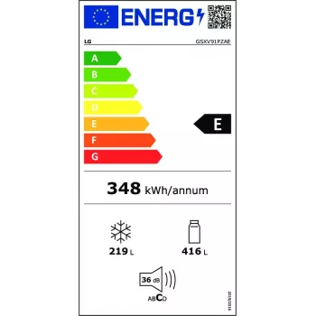 LG InstaView GSXV91PZAE Side-by-Side-Kühlschrank Freistehend 635 L Schwarz, Edelstahl