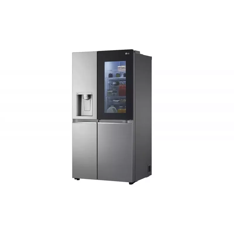 LG InstaView GSXV91PZAE Side-by-Side-Kühlschrank Freistehend 635 L Schwarz, Edelstahl
