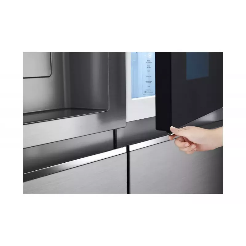 LG InstaView GSXV91PZAE Side-by-Side-Kühlschrank Freistehend 635 L Schwarz, Edelstahl