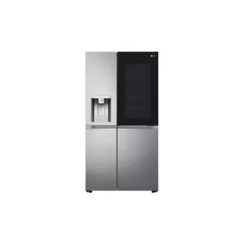 LG InstaView GSXV91PZAE Side-by-Side-Kühlschrank Freistehend 635 L Schwarz, Edelstahl