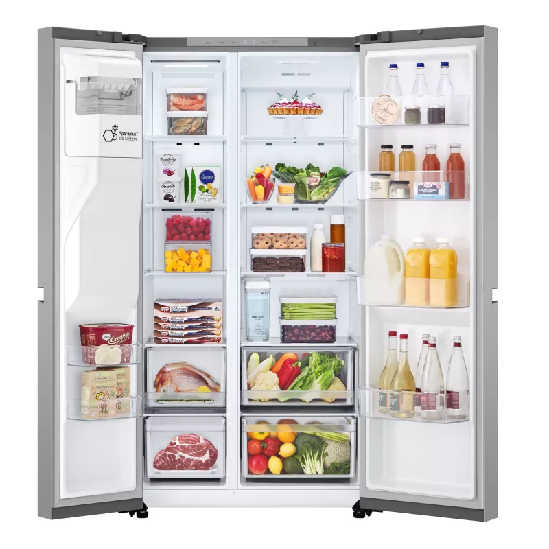 Side-by-side-Kühlschrank LG GSLC41PYPE, 641 L gesamt, Kühlbereich 420 L / Gefrierbereich 221 L, freistehend, silber