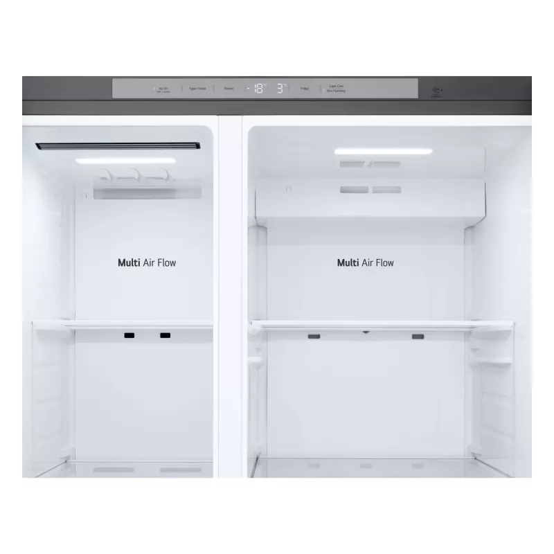 Side-by-side-Kühlschrank LG GSLC41PYPE, 641 L gesamt, Kühlbereich 420 L / Gefrierbereich 221 L, freistehend, silber