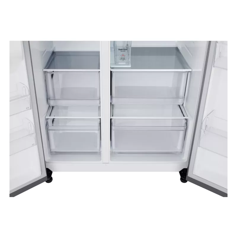 Side-by-side-Kühlschrank LG GSLC41PYPE, 641 L gesamt, Kühlbereich 420 L / Gefrierbereich 221 L, freistehend, silber