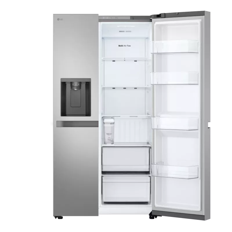 Side-by-side-Kühlschrank LG GSLC41PYPE, 641 L gesamt, Kühlbereich 420 L / Gefrierbereich 221 L, freistehend, silber