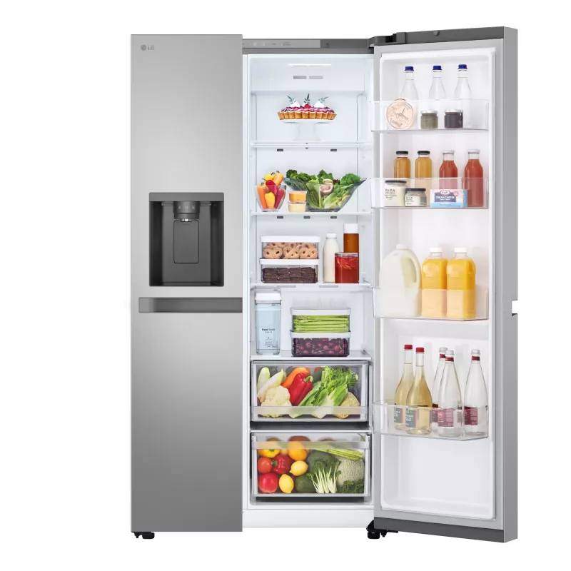 Side-by-side-Kühlschrank LG GSLC41PYPE, 641 L gesamt, Kühlbereich 420 L / Gefrierbereich 221 L, freistehend, silber
