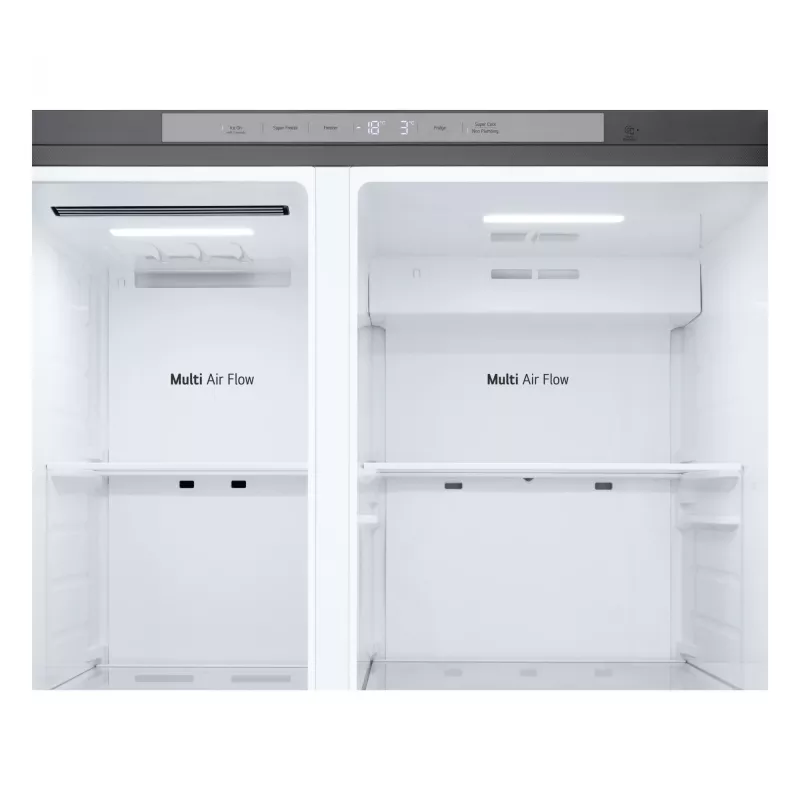 Side-by-side-Kühlschrank LG GSLC41PYPE, 641 L gesamt, Kühlbereich 420 L / Gefrierbereich 221 L, freistehend, silber