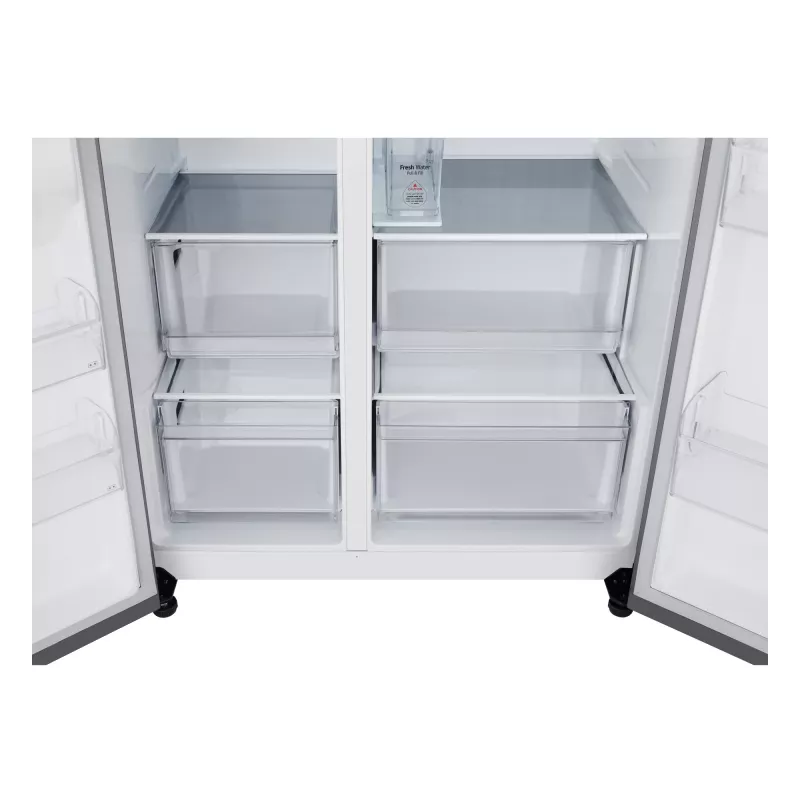 Side-by-side-Kühlschrank LG GSLC41PYPE, 641 L gesamt, Kühlbereich 420 L / Gefrierbereich 221 L, freistehend, silber