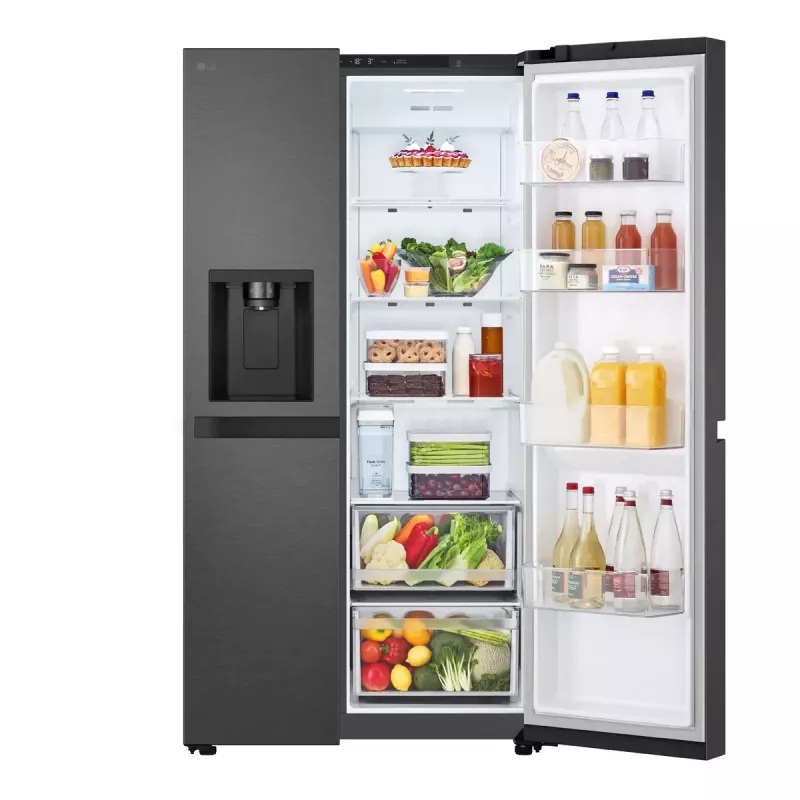 LG GSLC41EPPE Side-by-Side-Kühlschrank freistehend 641 L Schwarz