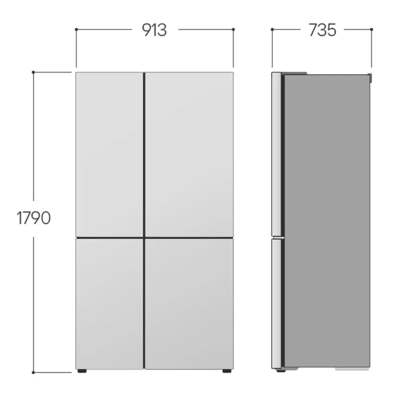 LG GSLC41EPPE Side-by-Side-Kühlschrank freistehend 641 L Schwarz