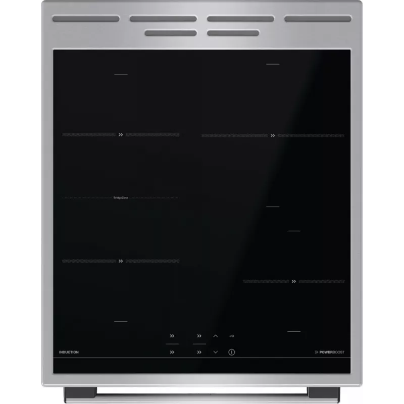 Gorenje 740742 Herd Freistehender Herd Elektroherd Zoneninduktion Schwarz, Edelstahl