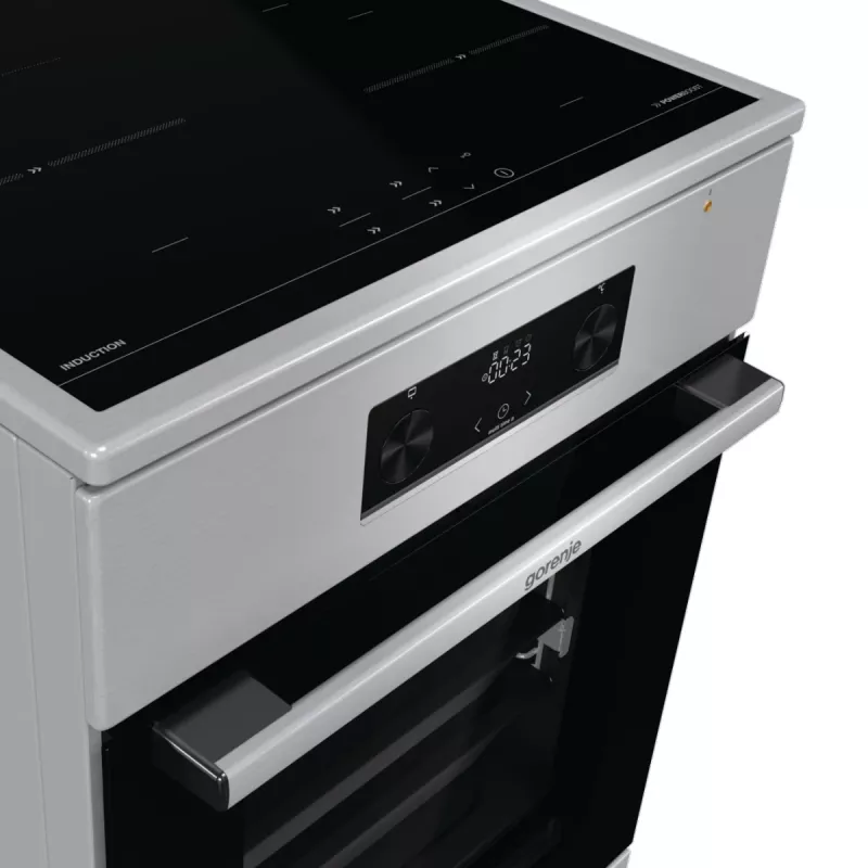 Gorenje 740742 Herd Freistehender Herd Elektroherd Zoneninduktion Schwarz, Edelstahl
