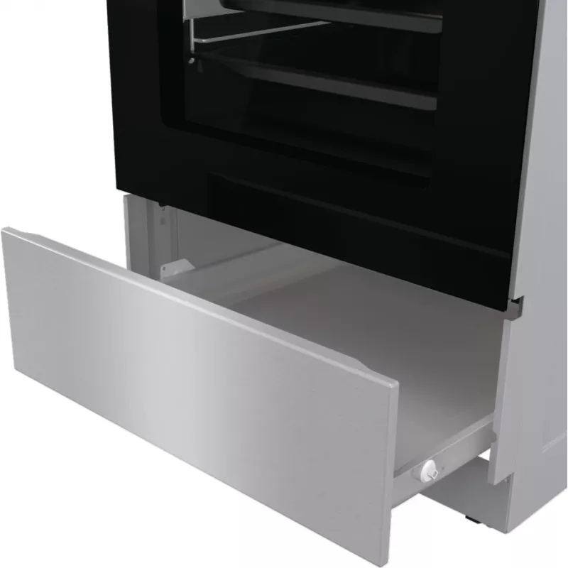 Gorenje 740742 Herd Freistehender Herd Elektroherd Zoneninduktion Schwarz, Edelstahl