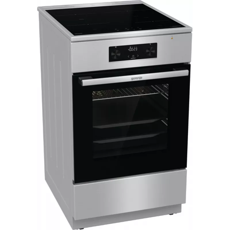 Gorenje 740742 Herd Freistehender Herd Elektroherd Zoneninduktion Schwarz, Edelstahl