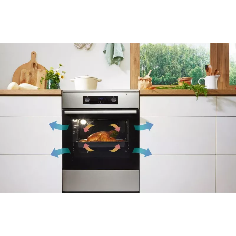 Gorenje 740742 Herd Freistehender Herd Elektroherd Zoneninduktion Schwarz, Edelstahl