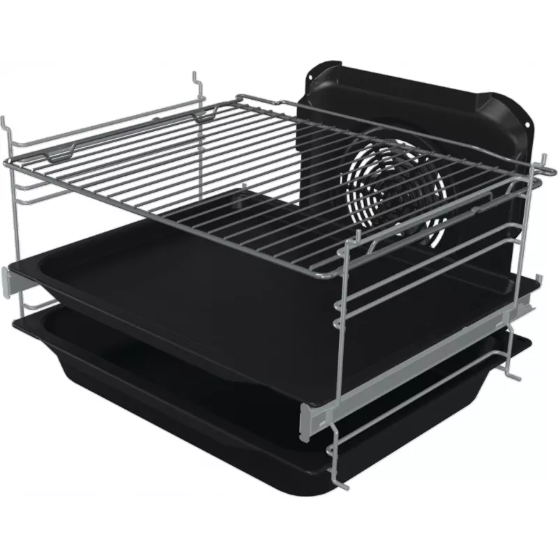 Gorenje 740742 Herd Freistehender Herd Elektroherd Zoneninduktion Schwarz, Edelstahl