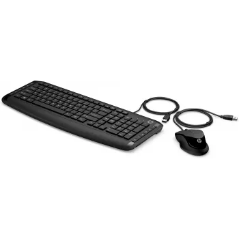 HP Pavilion Tastatur und Maus 200, Kabelgebunden, USB, Mechanisch, QWERTY, Schwarz, Maus enthalten