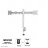 Neomounts NM-D135DSILVER Monitorhalterung 10-27 Zoll, Tischklemme/Tischdurchführung, 8 kg, 25,4 cm (10 Zoll), 68,6 cm (27 Zoll), 100 x 100 mm, Silber