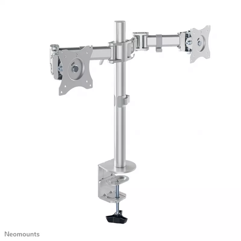 Neomounts NM-D135DSILVER Monitorhalterung 10-27 Zoll, Tischklemme/Tischdurchführung, 8 kg, 25,4 cm (10 Zoll), 68,6 cm (27 Zoll), 100 x 100 mm, Silber