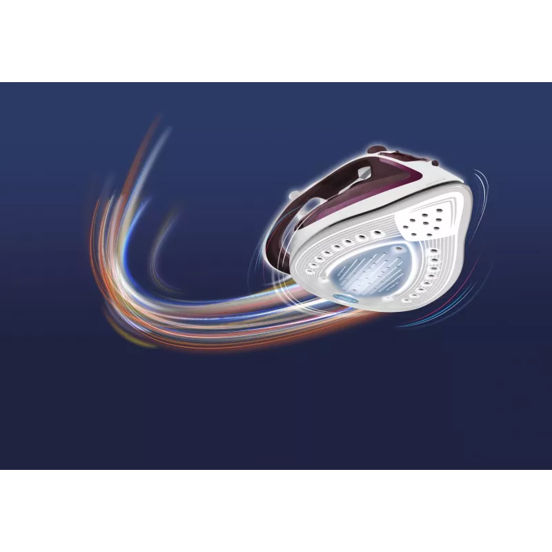 Tefal EasyGliss Plus FV5714 Bügeleisen Trocken- und Dampfbügeleisen Durilium-Bügelsohle 2400 W Bordeaux, Weiß