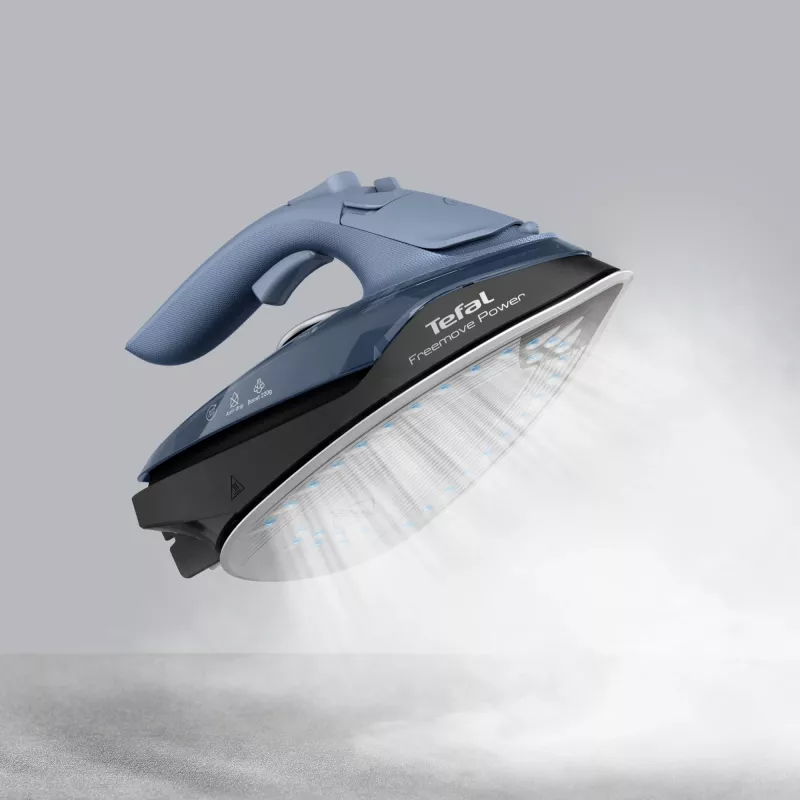 Tefal Freemove Power FV6675E0 Bügeleisen Trocken- & Dampfbügeleisen Keramiksohle 2600 W Schwarz, Blau