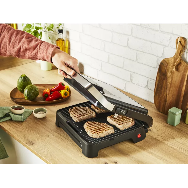 Kontaktgrill Tefal Inicio Adjust GC272D10 mit antihaftbeschichteten Platten und einstellbarer Temperatur