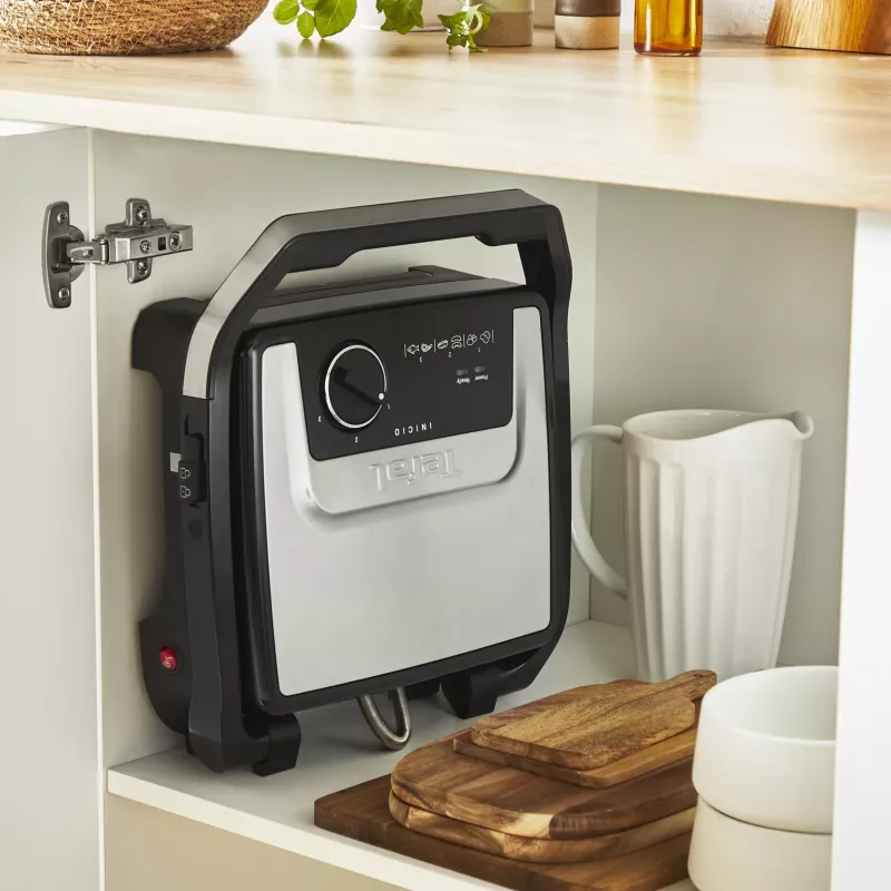 Kontaktgrill Tefal Inicio Adjust GC272D10 mit antihaftbeschichteten Platten und einstellbarer Temperatur