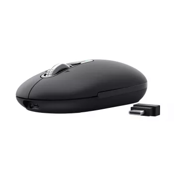 Maus TRUST Seron schlank Multi — beidhändige Büromaus, optisch 3200 DPI, RF Wireless + Bluetooth, 7 Tasten, schwarz