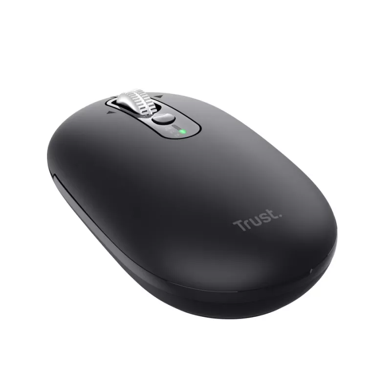 Maus TRUST Seron schlank Multi — beidhändige Büromaus, optisch 3200 DPI, RF Wireless + Bluetooth, 7 Tasten, schwarz