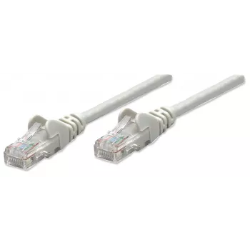 Intellinet Netzwerk-Patchkabel, Cat5e, 10 m, Grau, CCA, U/UTP, PVC, RJ45, vergoldete Kontakte, Knickschutztülle, angespritzter Stecker, lebenslange Garantie