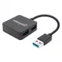 Manhattan USB-A 4-Port Hub, 4x USB-A Ports, 5 Gbps (USB 3.2 Gen1 aka USB 3.0), USB-betrieben (kein externes Netzteil erforderlich). Schnellladung: 1 Port bis zu 0,9 A; Laden an 4 Ports erfordert externes Netzteil (nicht im Lieferumfang enthalten), Entspricht ST4300MINU3B
