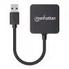 Manhattan USB-A 4-Port Hub, 4x USB-A Ports, 5 Gbps (USB 3.2 Gen1 aka USB 3.0), USB-betrieben (kein externes Netzteil erforderlich). Schnellladung: 1 Port bis zu 0,9 A; Laden an 4 Ports erfordert externes Netzteil (nicht im Lieferumfang enthalten), Entspricht ST4300MINU3B