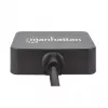 Manhattan USB-A 4-Port Hub, 4x USB-A Ports, 5 Gbps (USB 3.2 Gen1 aka USB 3.0), USB-betrieben (kein externes Netzteil erforderlich). Schnellladung: 1 Port bis zu 0,9 A; Laden an 4 Ports erfordert externes Netzteil (nicht im Lieferumfang enthalten), Entspricht ST4300MINU3B