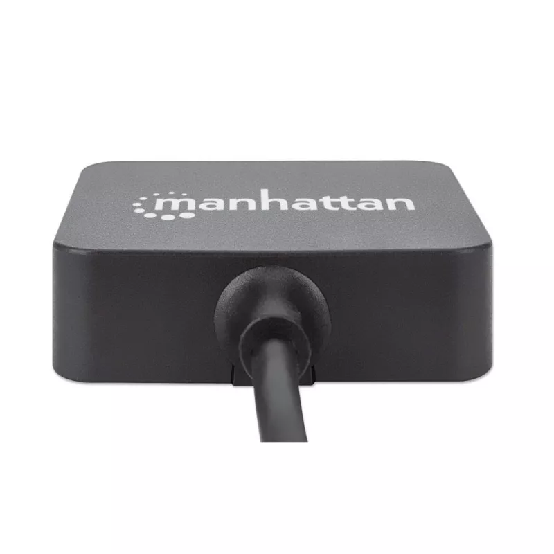 Manhattan USB-A 4-Port Hub, 4x USB-A Ports, 5 Gbps (USB 3.2 Gen1 aka USB 3.0), USB-betrieben (kein externes Netzteil erforderlich). Schnellladung: 1 Port bis zu 0,9 A; Laden an 4 Ports erfordert externes Netzteil (nicht im Lieferumfang enthalten), Entspricht ST4300MINU3B