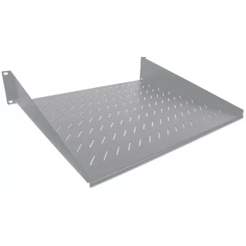 Intellinet 19 Zoll Kragarmablage, 2U, 2-Punkt-Frontmontage, 250 mm Tiefe, max. 25 kg, Grau, drei Jahre Garantie