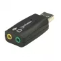 Manhattan USB-A Sound Adapter, USB-A auf 3,5 mm Mikrofon-Eingang und Audio-Ausgang, 480 Mbit/s (USB 2.0), unterstützt 3D und virtuellen 5.1 Surround Sound, Hi-Speed USB, Schwarz, Drei Jahre Garantie
