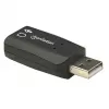 Manhattan USB-A Sound Adapter, USB-A auf 3,5 mm Mikrofon-Eingang und Audio-Ausgang, 480 Mbit/s (USB 2.0), unterstützt 3D und virtuellen 5.1 Surround Sound, Hi-Speed USB, Schwarz, Drei Jahre Garantie