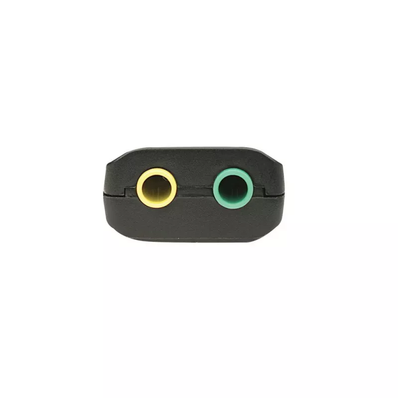 Manhattan USB-A Sound Adapter, USB-A auf 3,5 mm Mikrofon-Eingang und Audio-Ausgang, 480 Mbit/s (USB 2.0), unterstützt 3D und virtuellen 5.1 Surround Sound, Hi-Speed USB, Schwarz, Drei Jahre Garantie