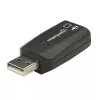 Manhattan USB-A Sound Adapter, USB-A auf 3,5 mm Mikrofon-Eingang und Audio-Ausgang, 480 Mbit/s (USB 2.0), unterstützt 3D und virtuellen 5.1 Surround Sound, Hi-Speed USB, Schwarz, Drei Jahre Garantie