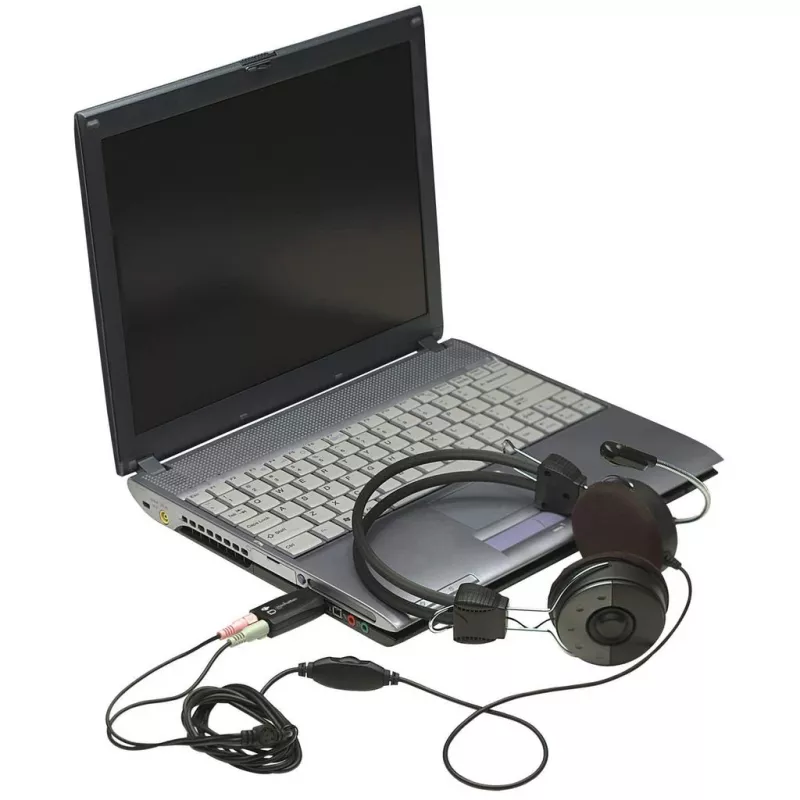 Manhattan USB-A Sound Adapter, USB-A auf 3,5 mm Mikrofon-Eingang und Audio-Ausgang, 480 Mbit/s (USB 2.0), unterstützt 3D und virtuellen 5.1 Surround Sound, Hi-Speed USB, Schwarz, Drei Jahre Garantie