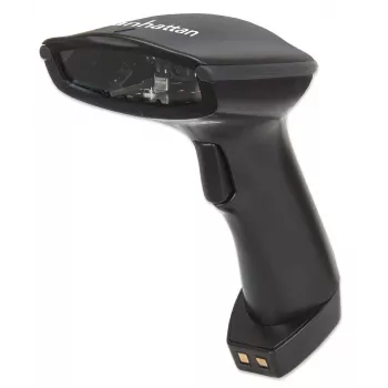 Manhattan Wireless Linear Handheld CCD Barcode Scanner, Bluetooth, 500 mm Scantiefe, bis zu 80 m effektive Reichweite (Sichtlinie), max. Umgebungslicht 100.000 Lux (Sonnenlicht), EU/US/UK/AU austauschbarer Stecker, Schwarz, Drei Jahre Garantie