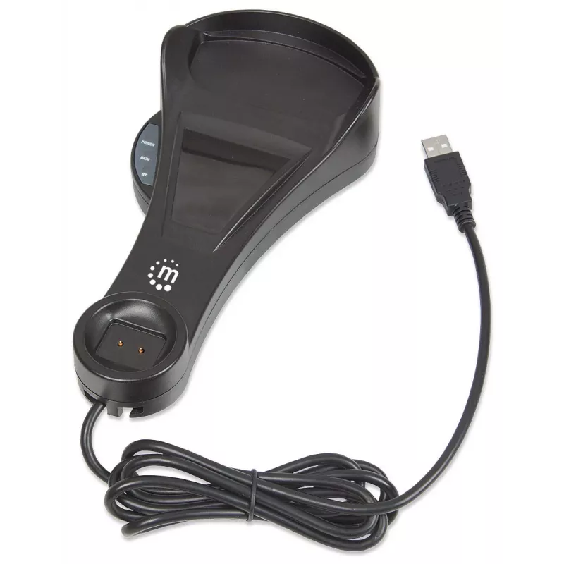 Manhattan Wireless Linear Handheld CCD Barcode Scanner, Bluetooth, 500 mm Scantiefe, bis zu 80 m effektive Reichweite (Sichtlinie), max. Umgebungslicht 100.000 Lux (Sonnenlicht), EU/US/UK/AU austauschbarer Stecker, Schwarz, Drei Jahre Garantie