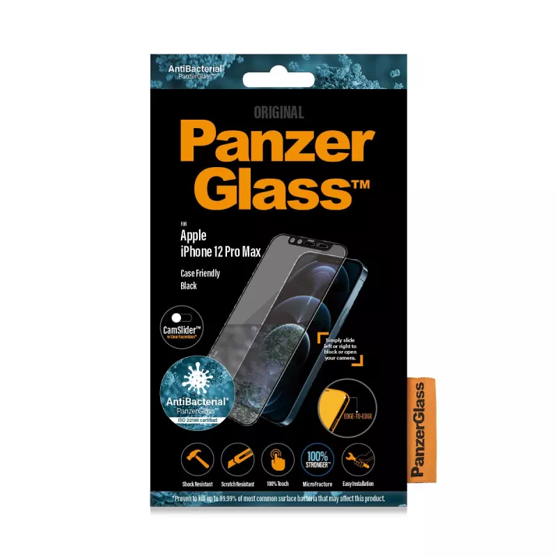 PanzerGlass ® CamSlider® Displayschutzfolie iPhone 12 Pro Max | Randlos