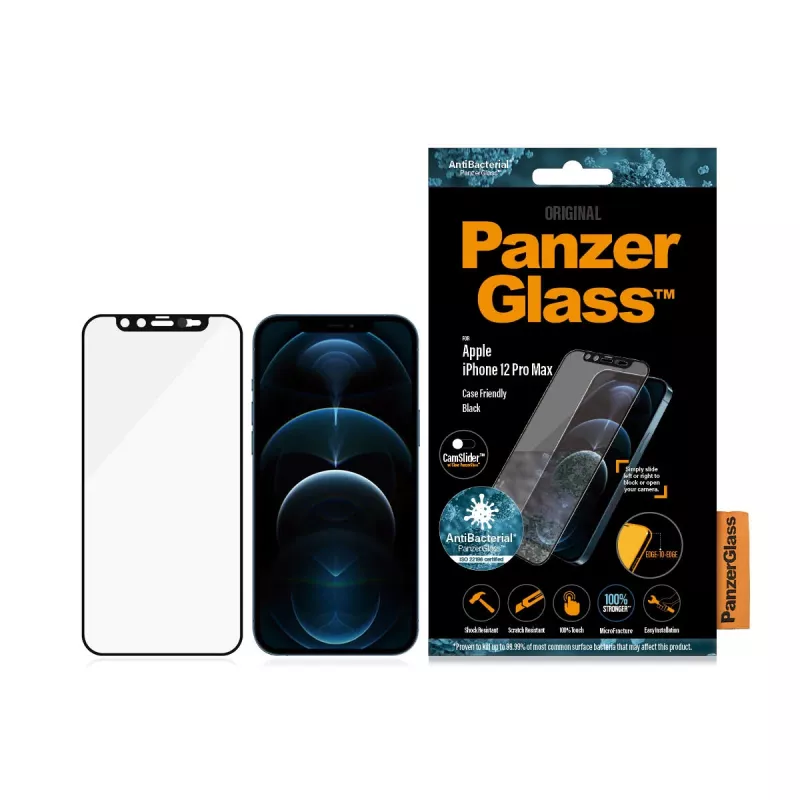 PanzerGlass ® CamSlider® Displayschutzfolie iPhone 12 Pro Max | Randlos