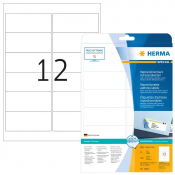 Wiederablösbare Adressetiketten HERMA 10017 A4 99,1x42,3 mm