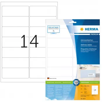 Adressetiketten Premium HERMA A4 99,1x38,1 mm 140 Stück