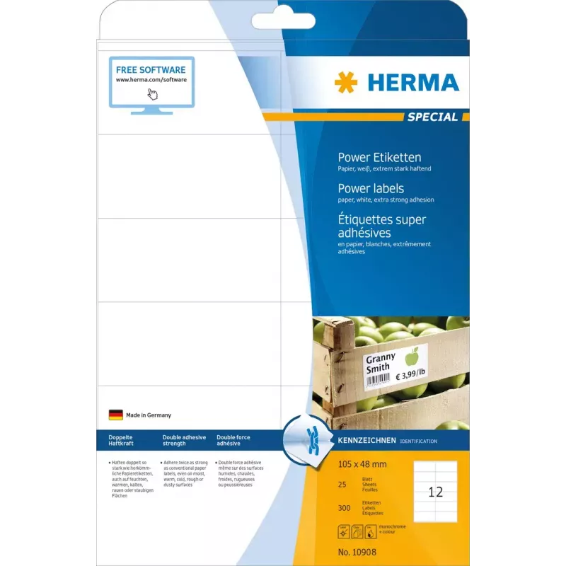 Selbstklebendes Druckeretikett HERMA 10908