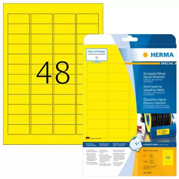 Selbstklebende Druckeretiketten HERMA Labels signalstark strapazierfähig A4 45,7x21,2 mm