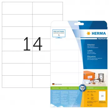 Selbstklebende Druckeretiketten HERMA Premium A4 105x42,3 mm 350 Stück