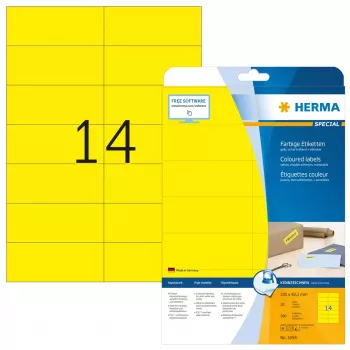 Selbstklebende Etiketten HERMA 5058 gelb 105x42.3 mm 280 Stück