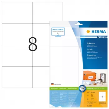 Selbstklebe-Etikett HERMA 8645 Rechteck Permanent Weiß